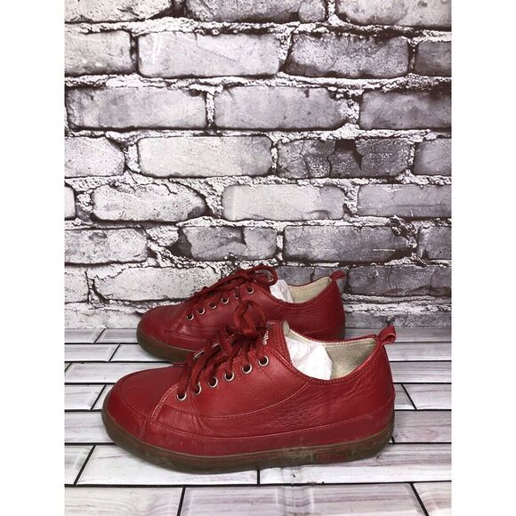 FitFlop Supertone Blaze Red Leather Comfort Sneakers Shoes 114-002 Women Sz 5M - Picture 8 of 16